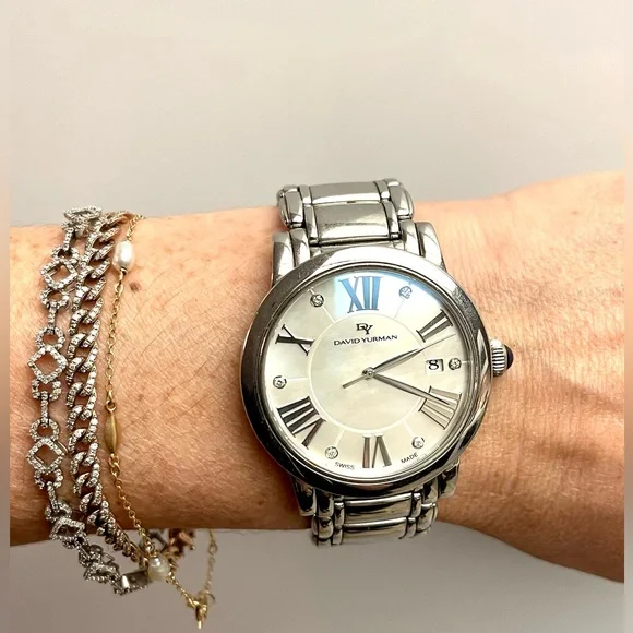 David Yurman 38mm Classic Quartz Watch David Yurman Ladies Watch: Gold & Diamond Bezel | David Yurman main image 4